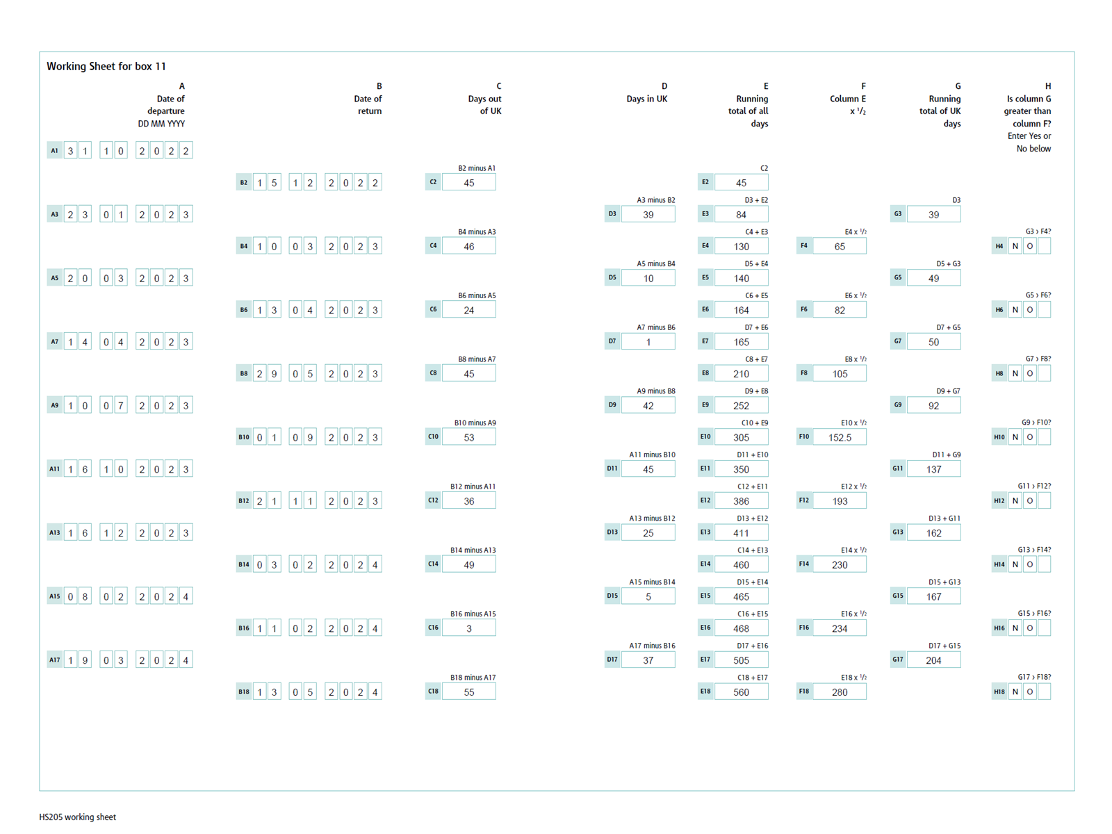 HS205 Generator Form Preview